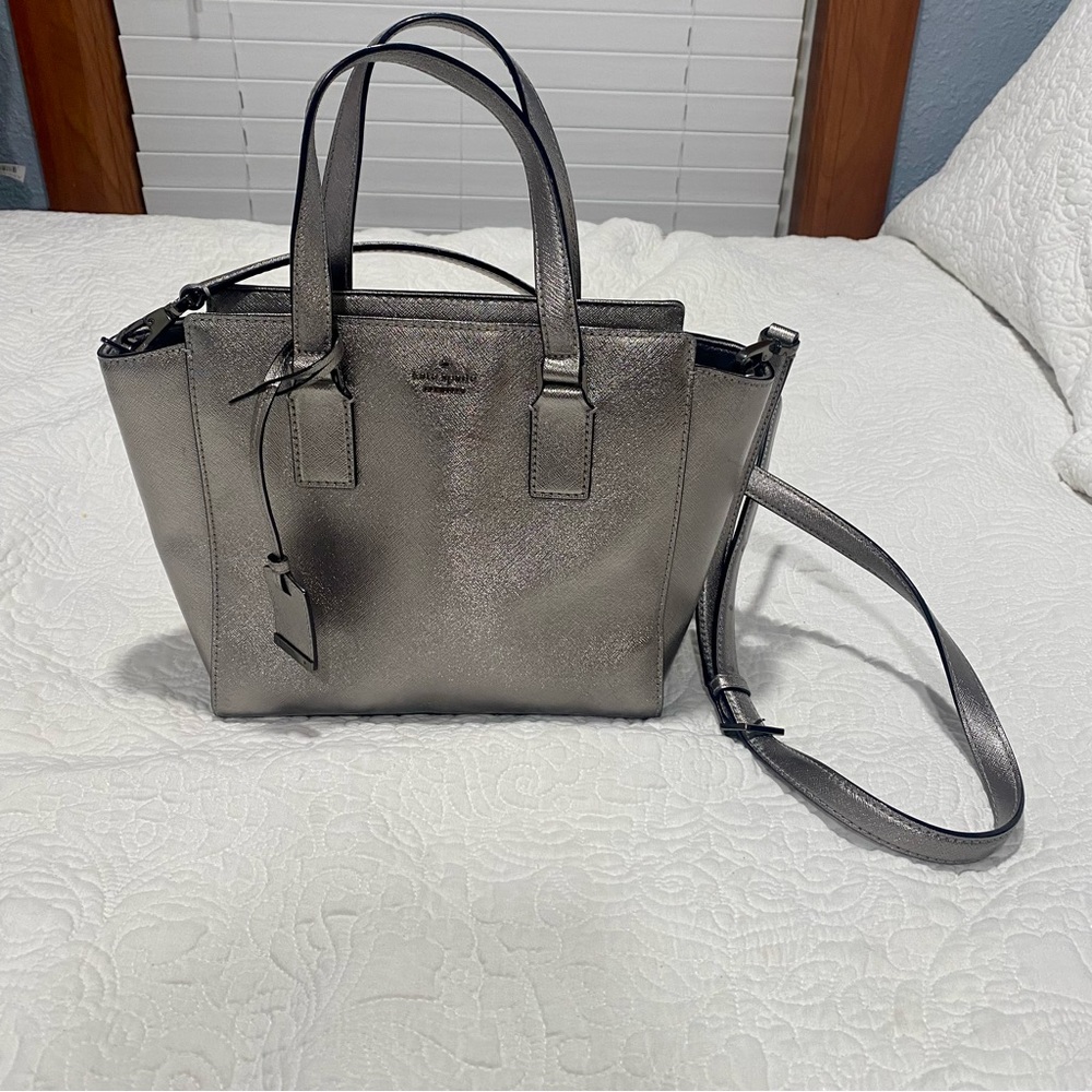 Kate Spade Silver Metallic Purse EUC